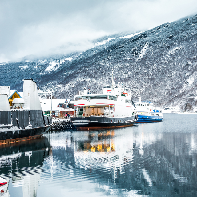 Norwegian fjords in winter 