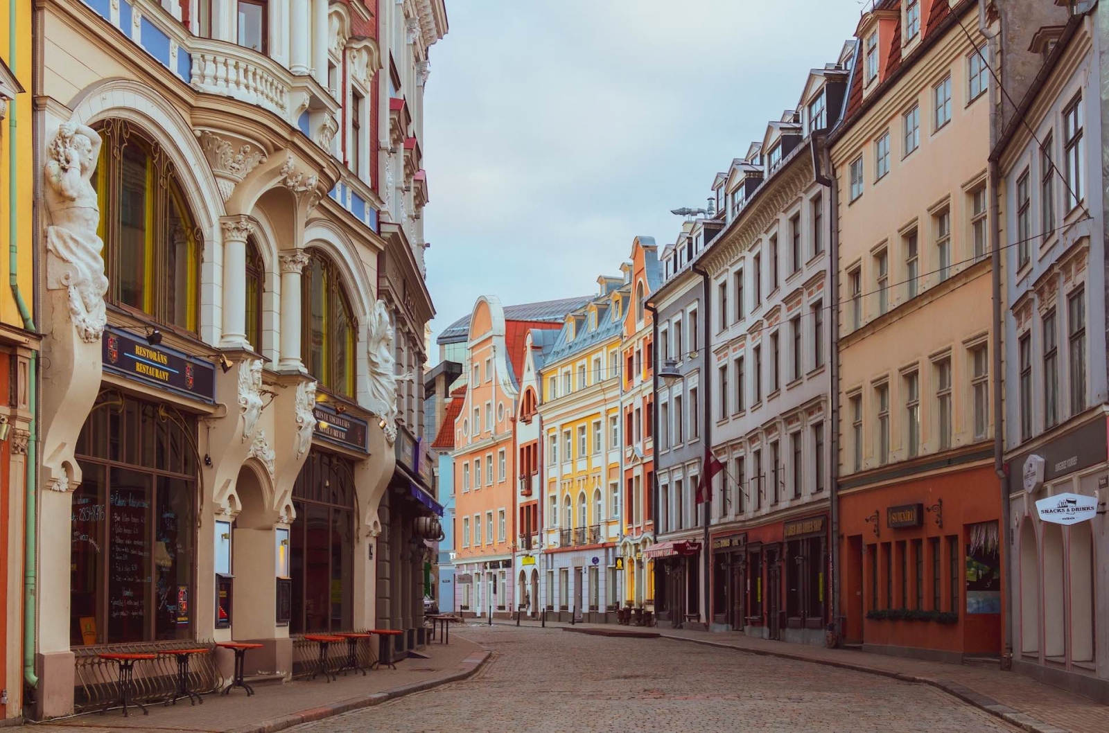 art nouveau street in Riga