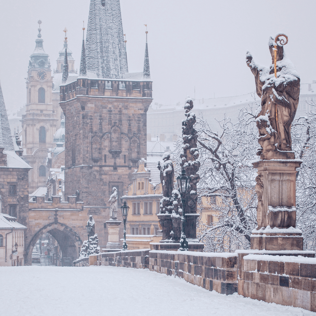 Puente de Carlos en invierno, Praga