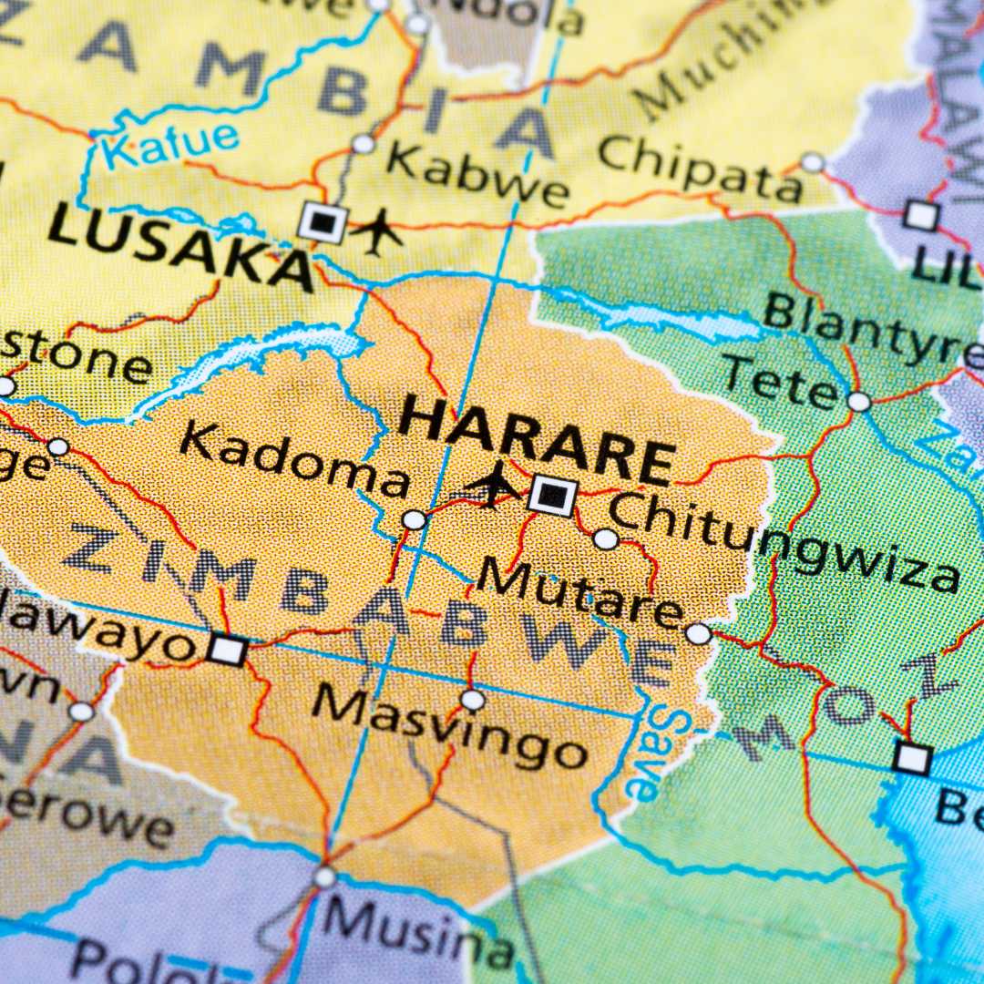 Mappa dello ZIMBABWE