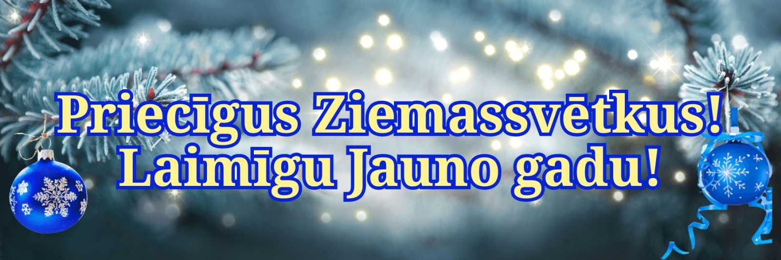 Frohe Weihnachten und ein glückliches Neues Jahr! auf Lettisch
