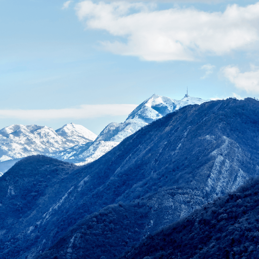 Mountains in the winter in Montenegro