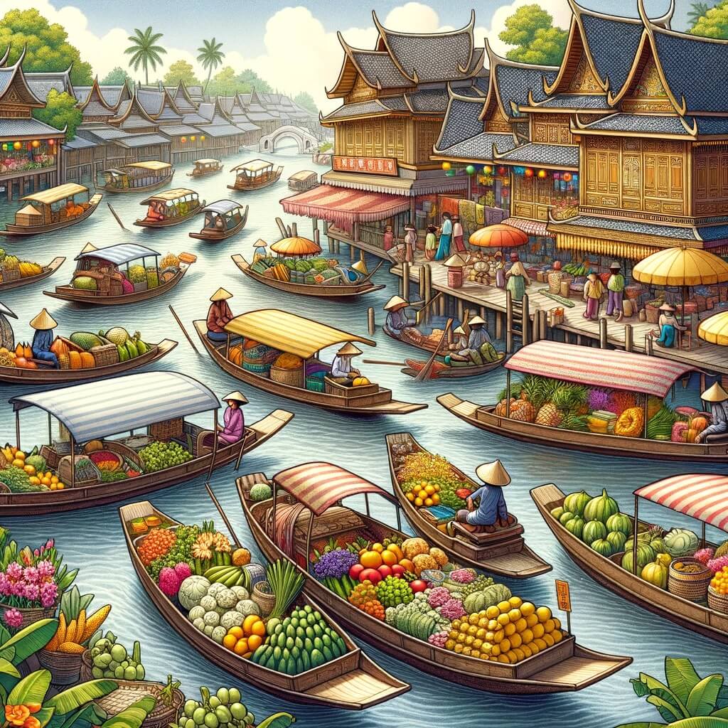 Schwimmende Märkte haben in Asien eine reiche und faszinierende Geschichte