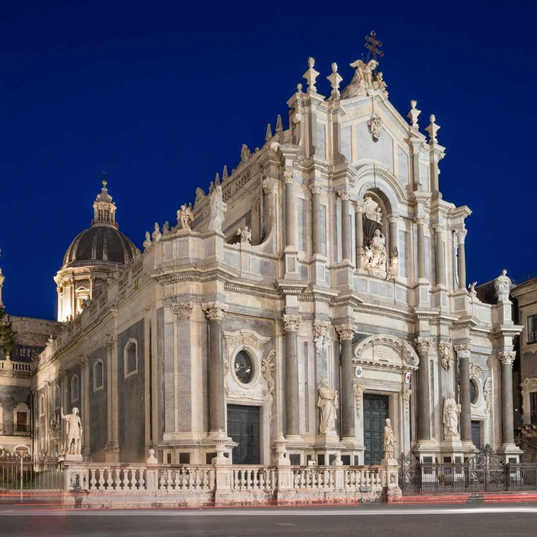 Catania - The Basilica di Sant'agata at morning dusk.