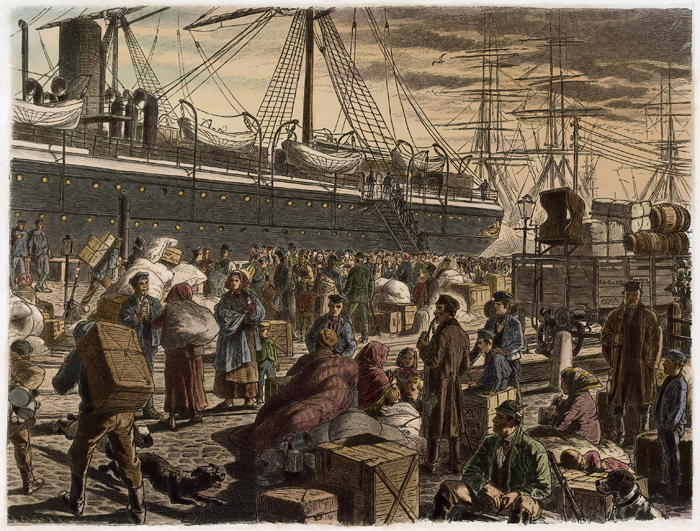 Embarquement d'émigrants allemands à Bremerhaven