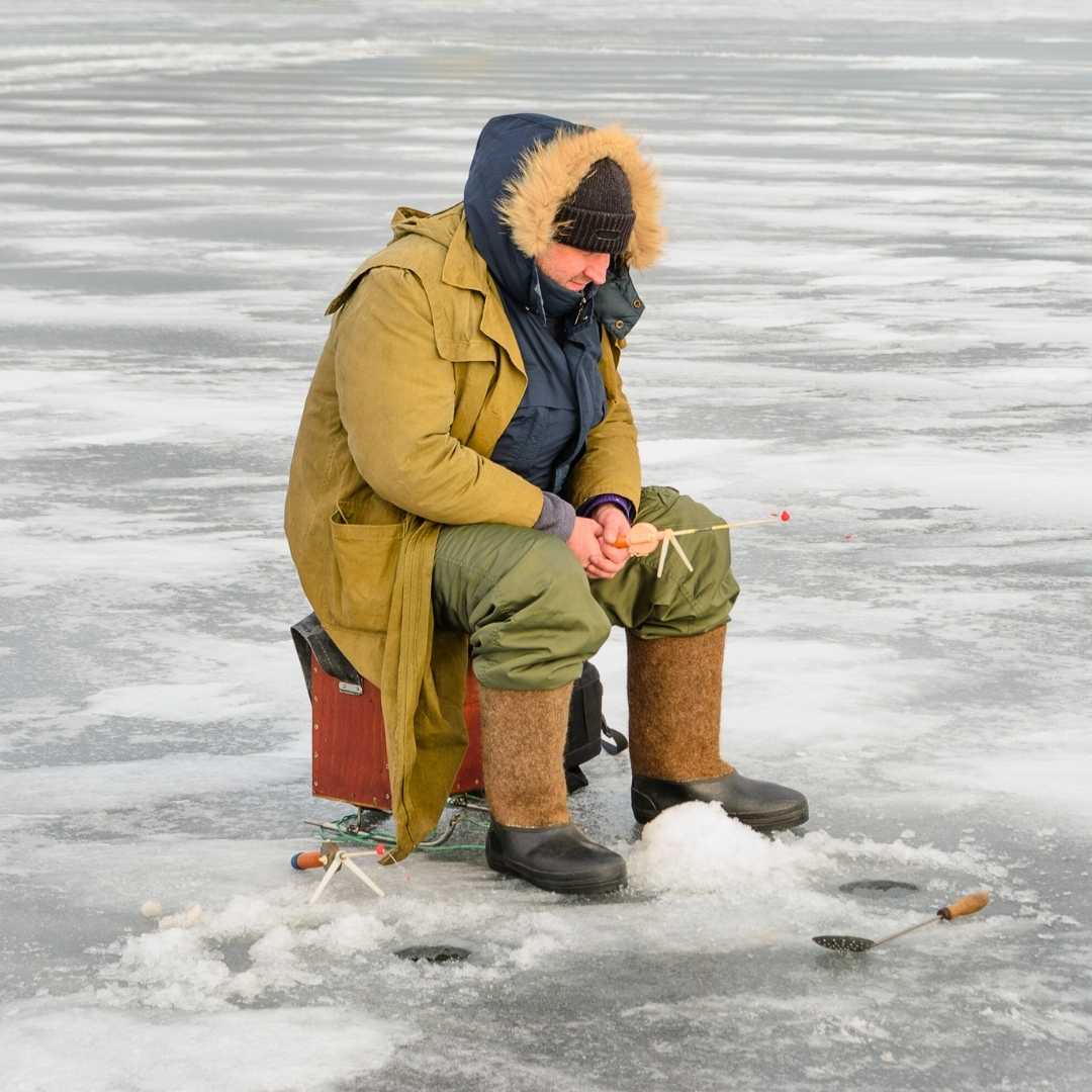 Patience is the key when fishing on ice