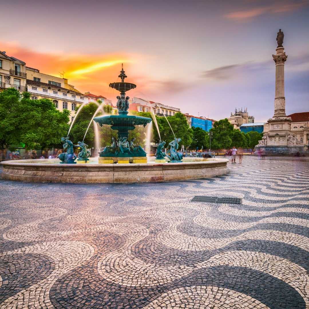 Piazza della città di Lisbona, Portogallo
