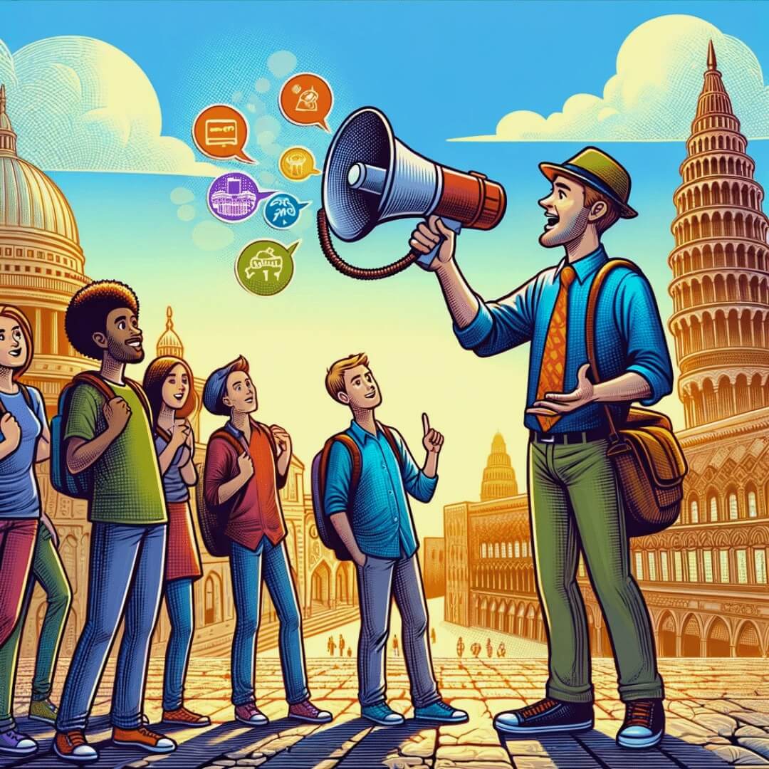 A tour guide must maintain open communication with the tourists throughout the tour