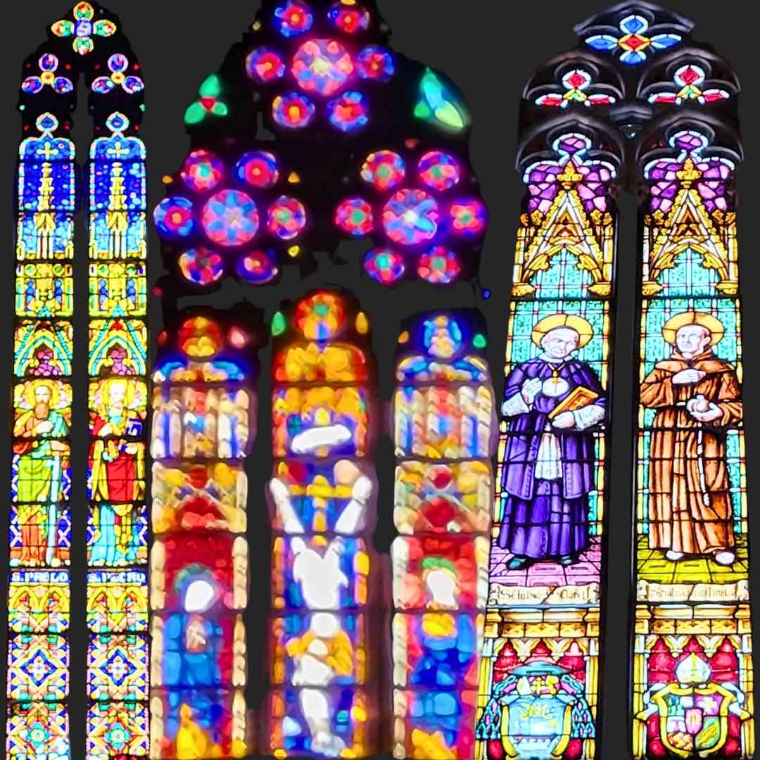 Buntglasfenster in der Kathedrale von Girona (Kathedrale der Heiligen Maria von Girona)