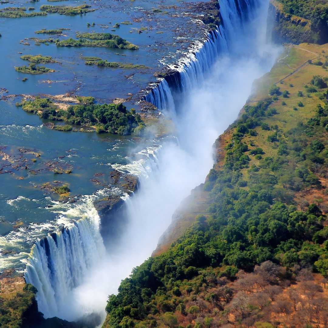 Aerial view over the Victoria Falls