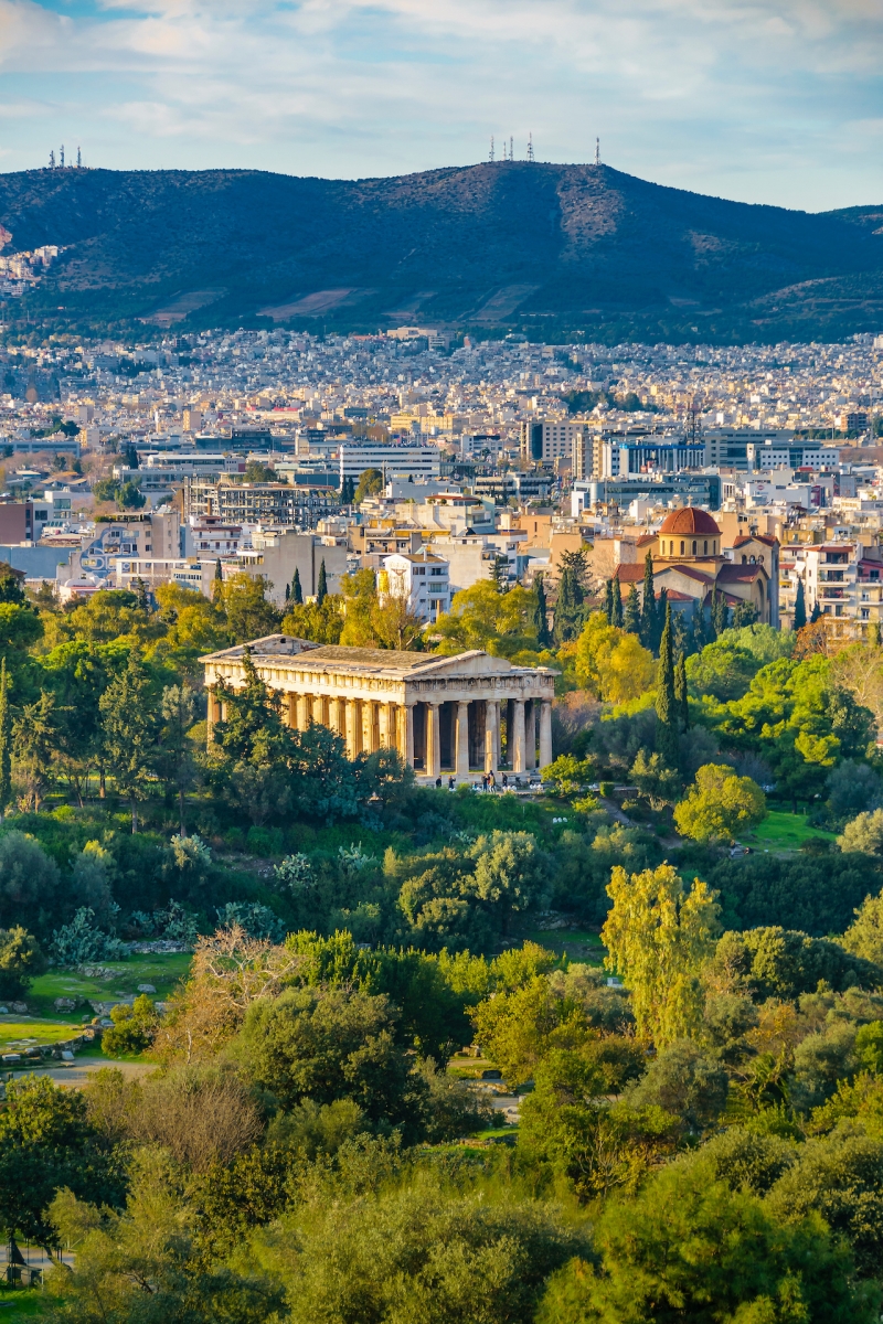 Paisaje de vista aérea de Atenas