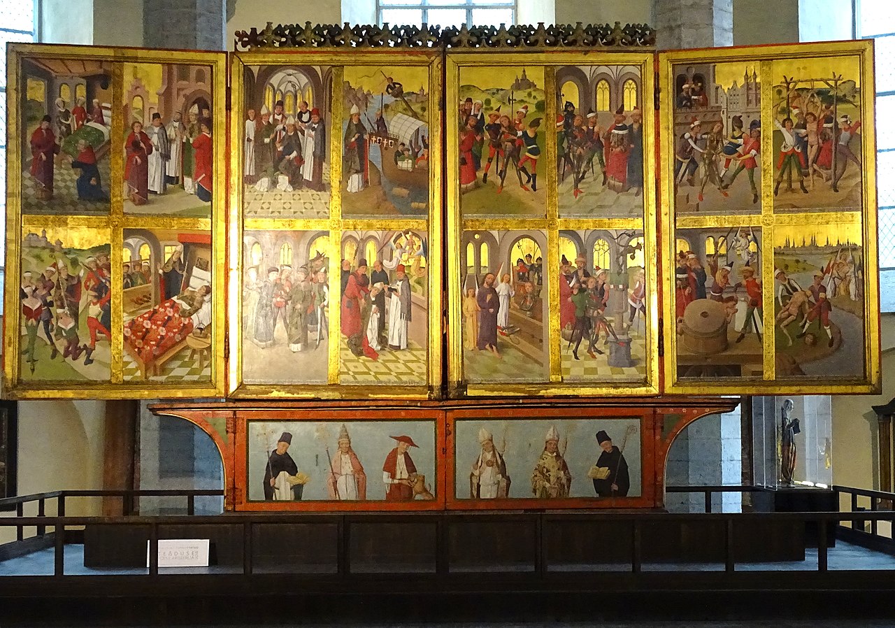 retablo del Altar Mayor de la Iglesia de San Nicolás.  Taller del maestro de Lübeck Hermen Rode.  1478-1481.  Niguliste kirik o la Iglesia de San Nicolás es una antigua iglesia medieval en Tallin, Estonia.