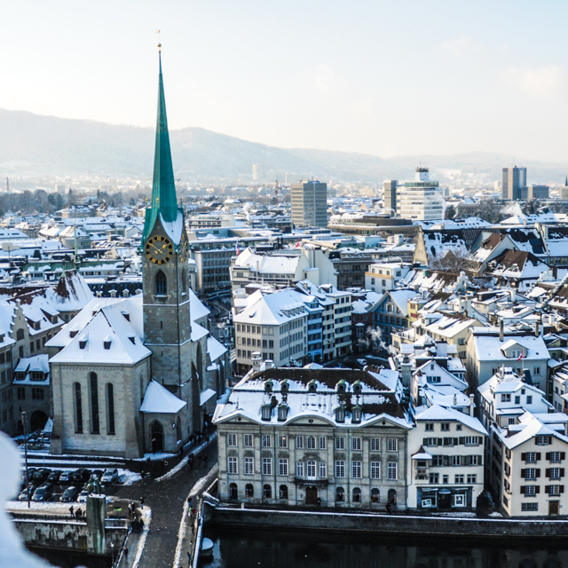Panorama invernale di Zurigo
