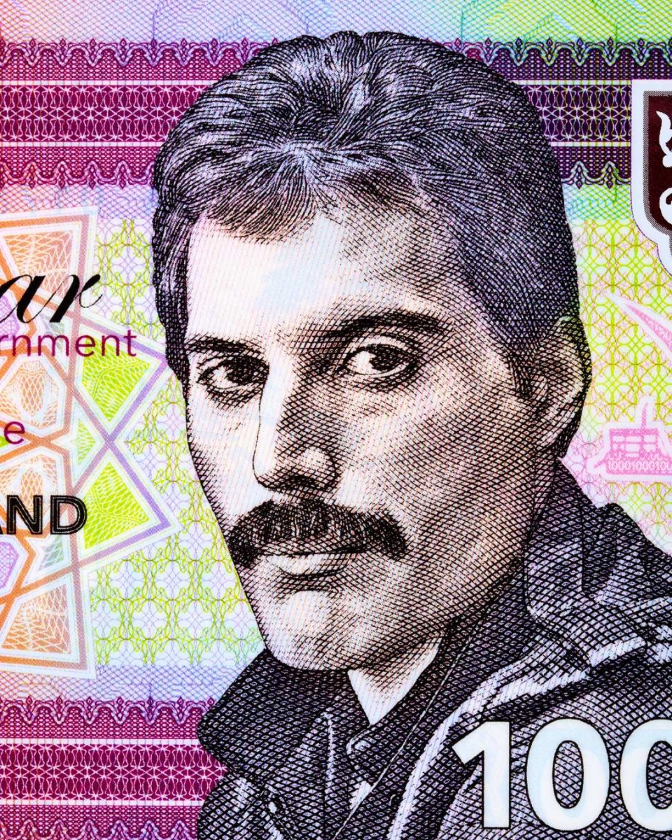 Freddie Mercury, ein Porträt aus Sansibar-Geld