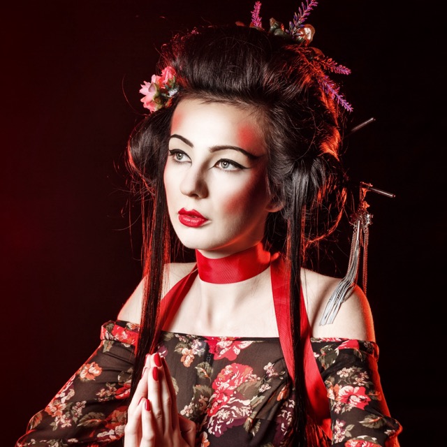 Schauspieler Kabuki, das traditionelle Geisha-Make-up