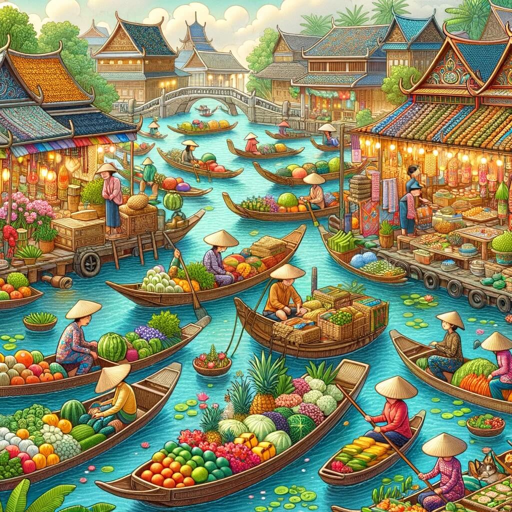 Историческая традиция плавучего рынка в Таиланде