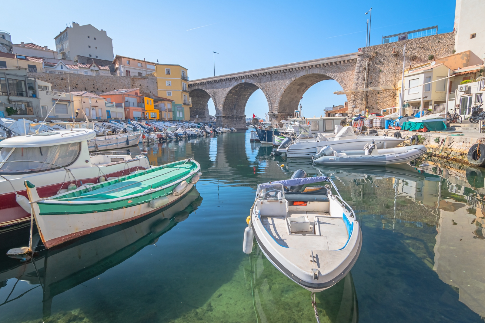 Marseille, France, la corniche. Vue du vallon des Auffes.