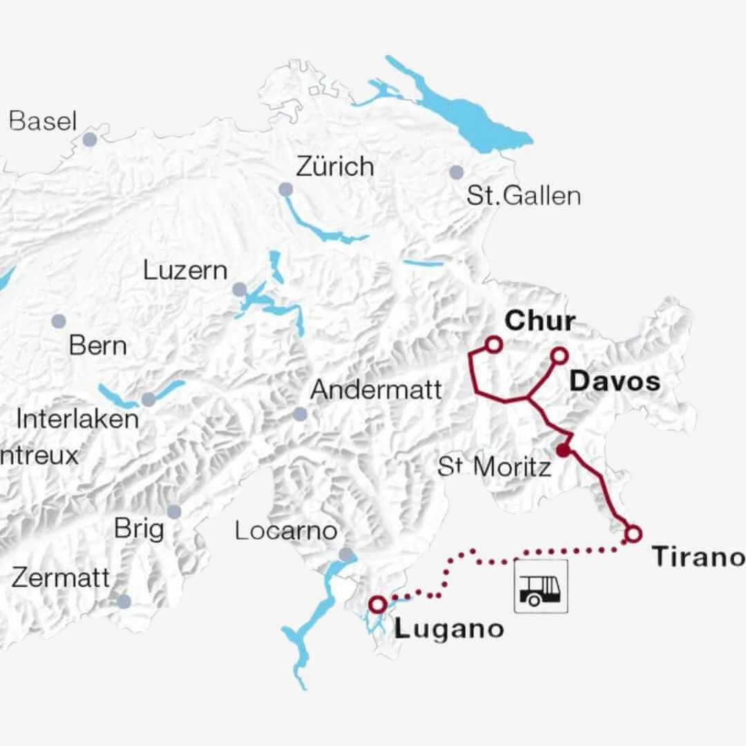 L'itinéraire du Bernina Express