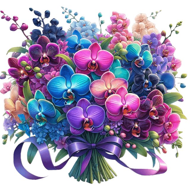 a bouquet of Vanda Orchids