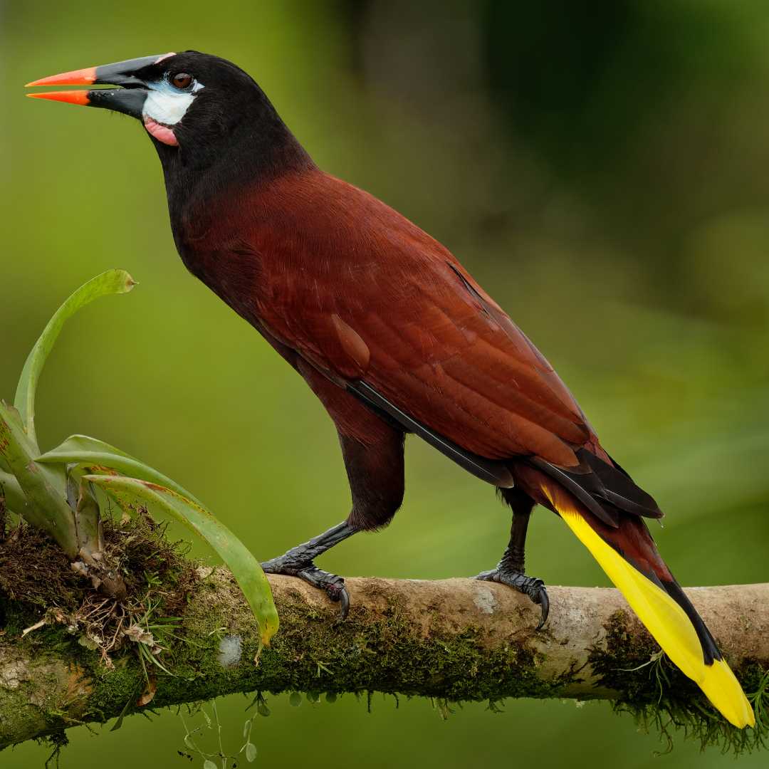 Montezuma Oropendola - Psarocolius montezuma Tropischer Ikteridenvogel der Neuen Welt. Es kommt im karibischen Küstentiefland, in Mexiko, Panama, Nicaragua, Honduras und Costa Rica vor