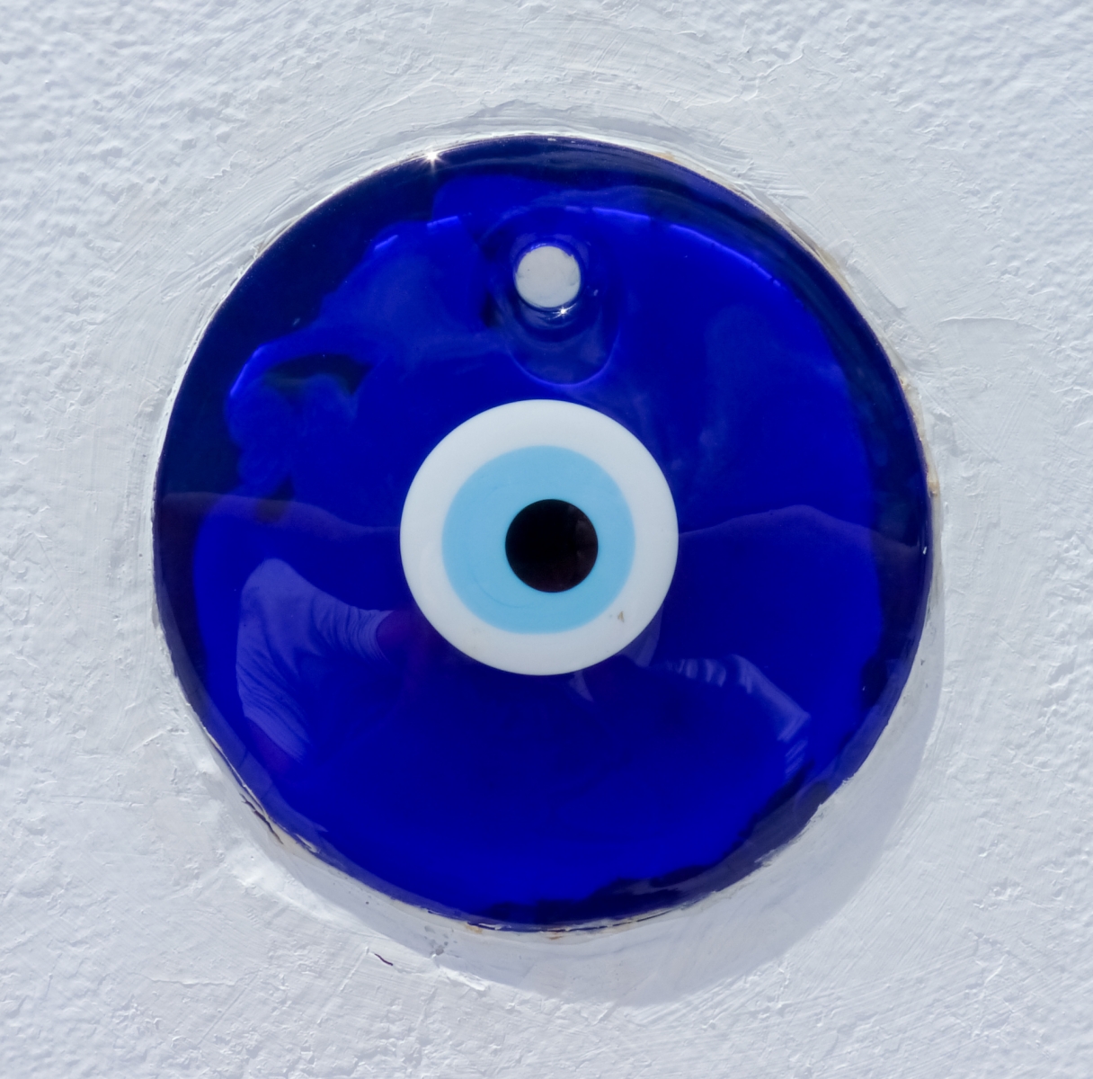 Traditional greek evil eye lucky charm in Santorini island, Cyclades, Greece