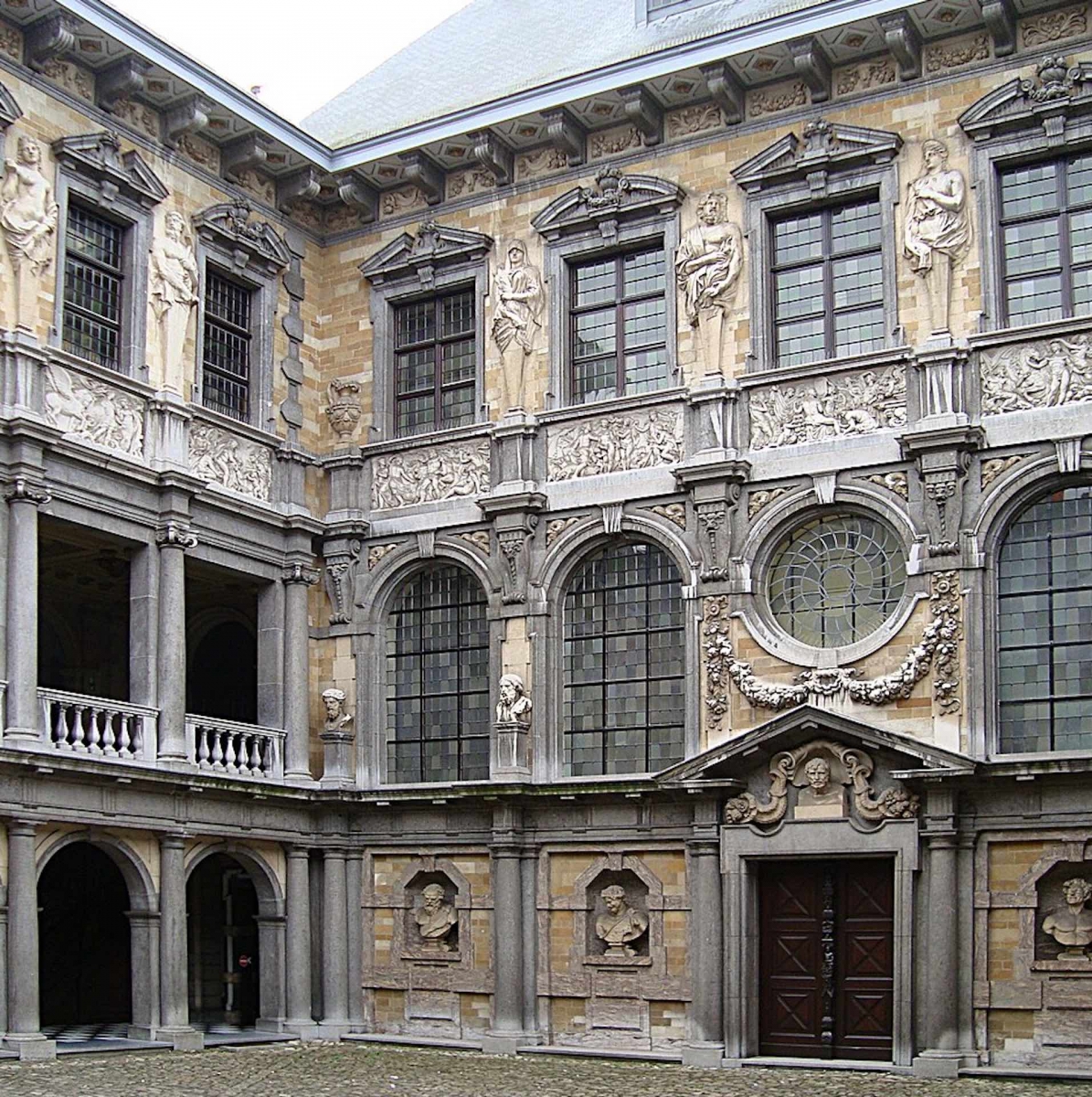 Baroque herms at the Rubenshuis (Rubens House) in Antwerp, Belgium