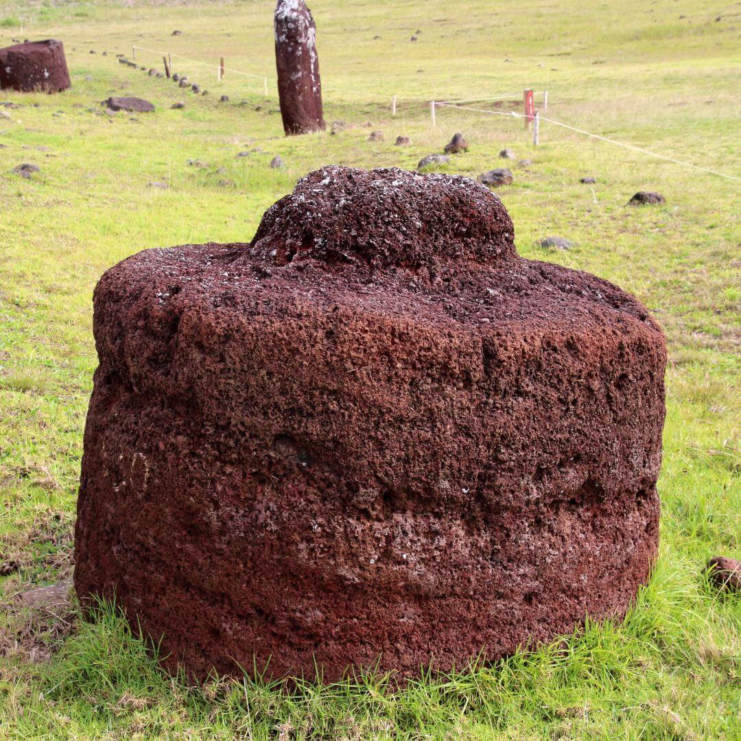 South America, Chile, Easter Island - Puna Pau The quarry of the Pukao of Easter Island