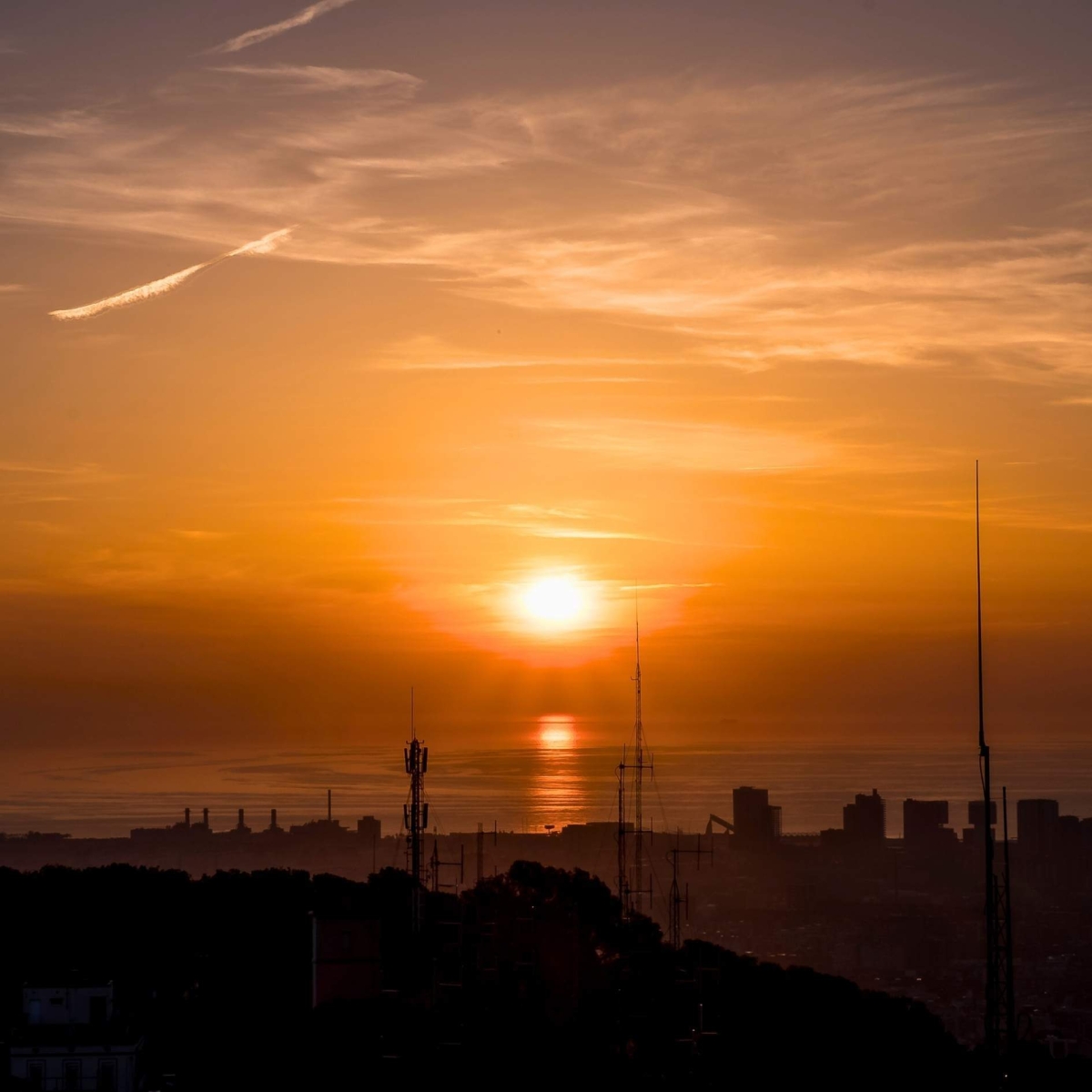 7 Uhr Sonnenaufgang über Barcelona von Bunkers del Carmel