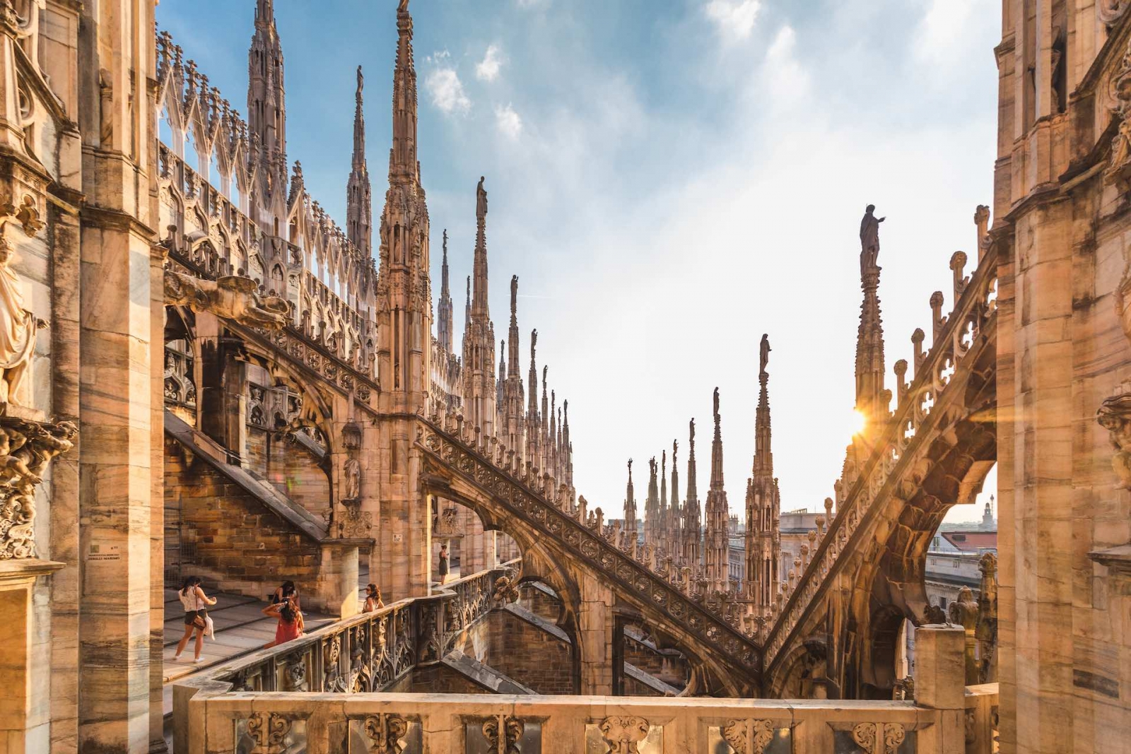 Excursion sur le toit du Duomo di Milano, la cathédrale de Milan, Milan, Lombardie, Italie