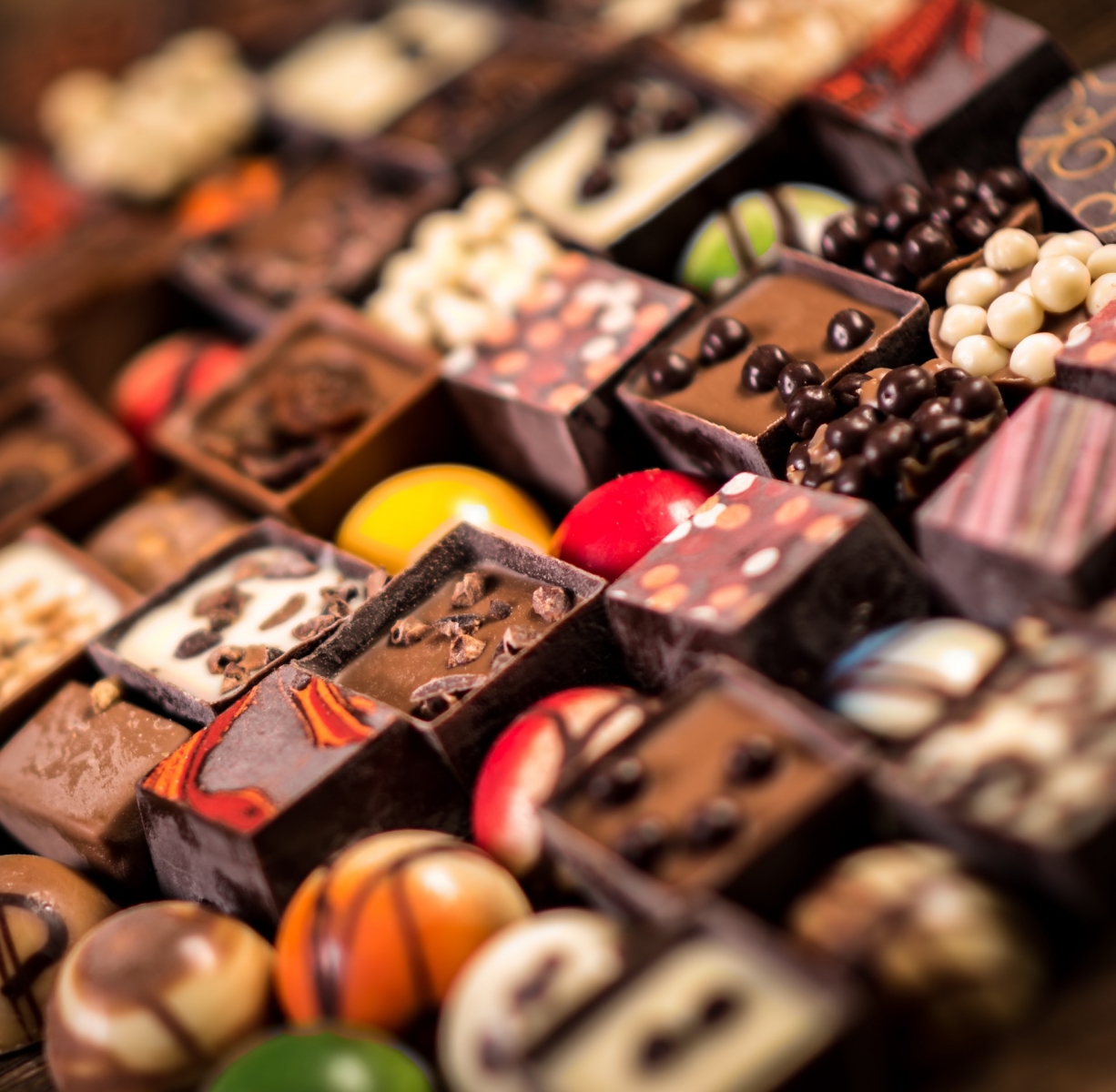 Assortiment de pralinés au chocolat