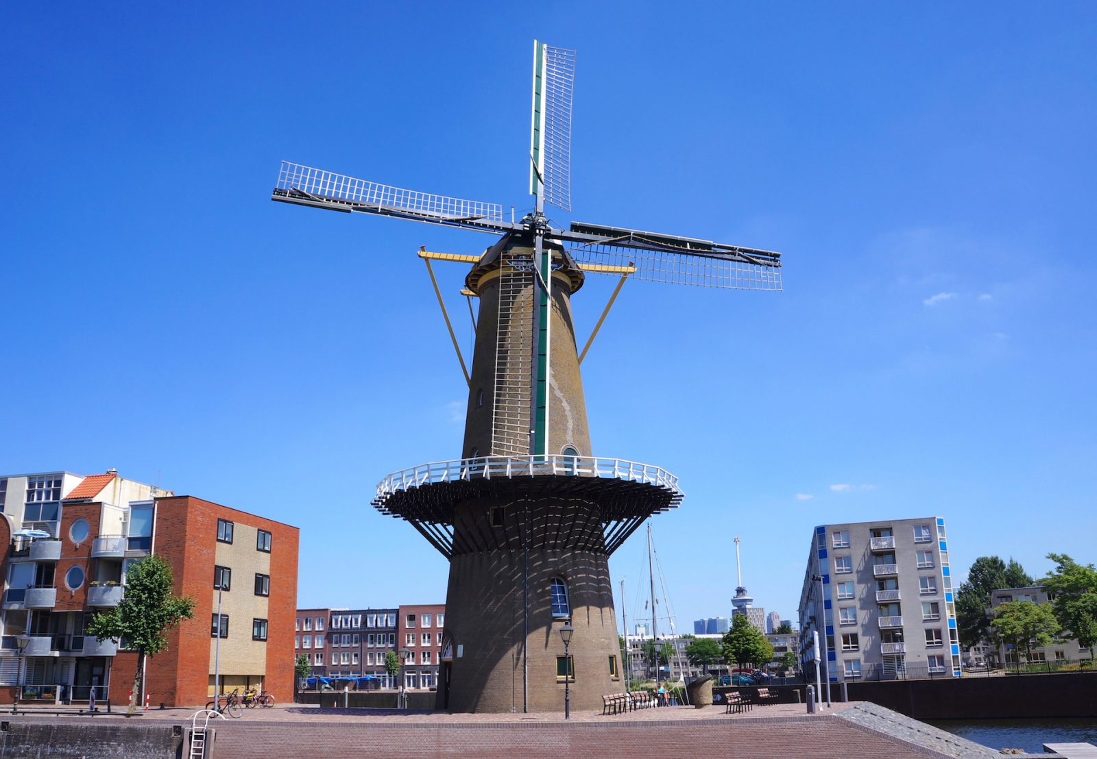 Quartier Delfshaven dans le centre-ville de Rotterdam aux Pays-Bas