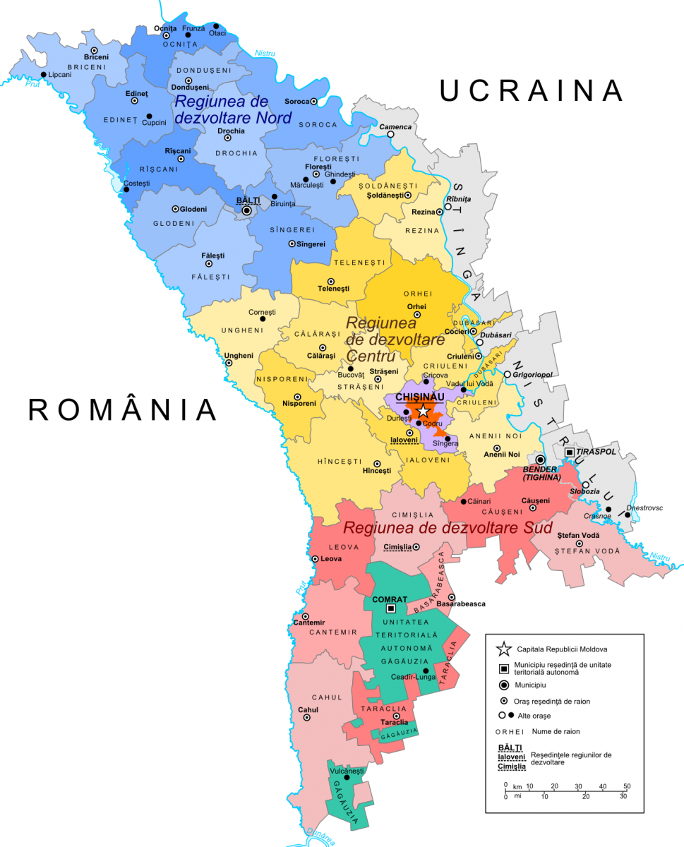 Mappa della Moldavia