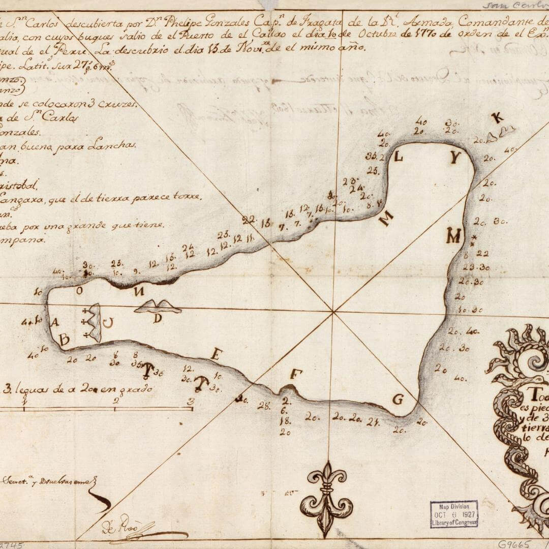 Carte de l'île de Pâques datée de 1803