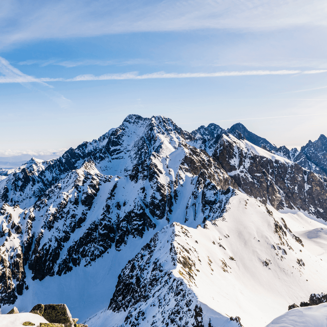 Tatra peaks in winter in Slovakia
