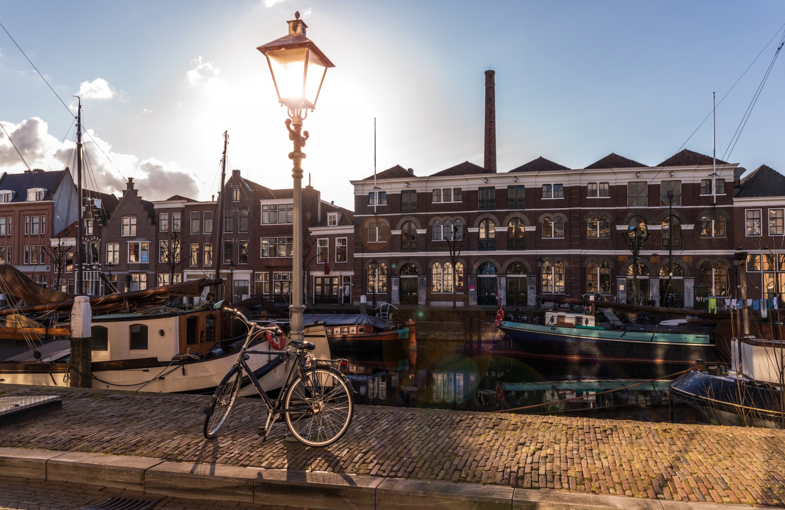 Old historic district Delfshaven in Rotterdam Netherlands
