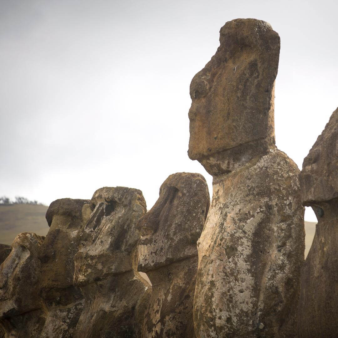 Moai ad Ahu Tongariki (Isola di Pasqua, Cile)