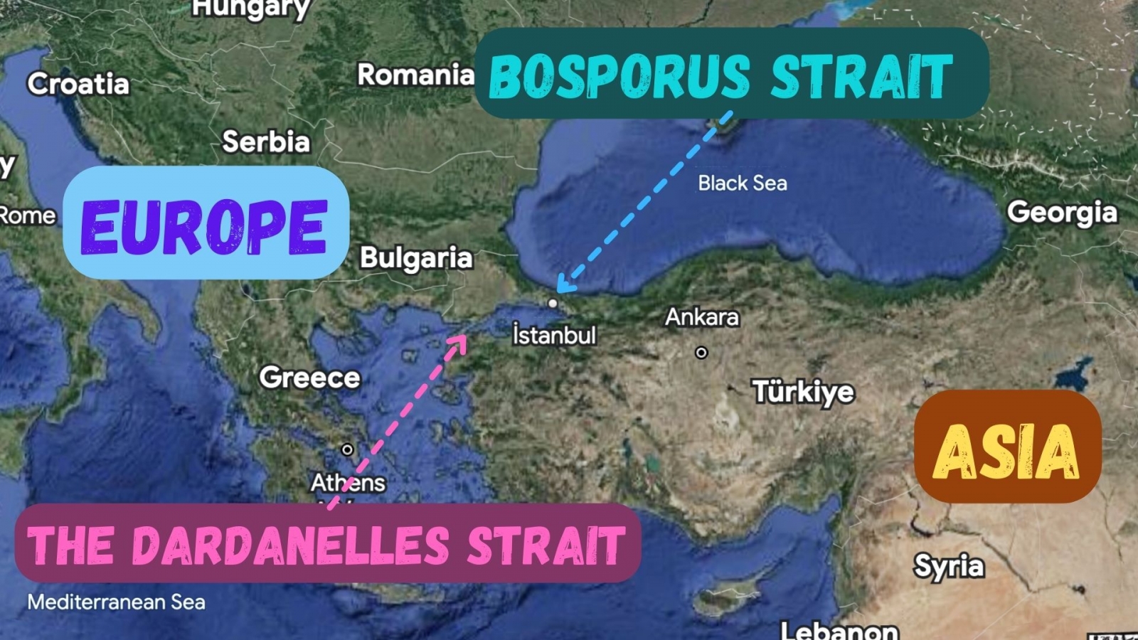 Europe-Bosphorus-Asia map