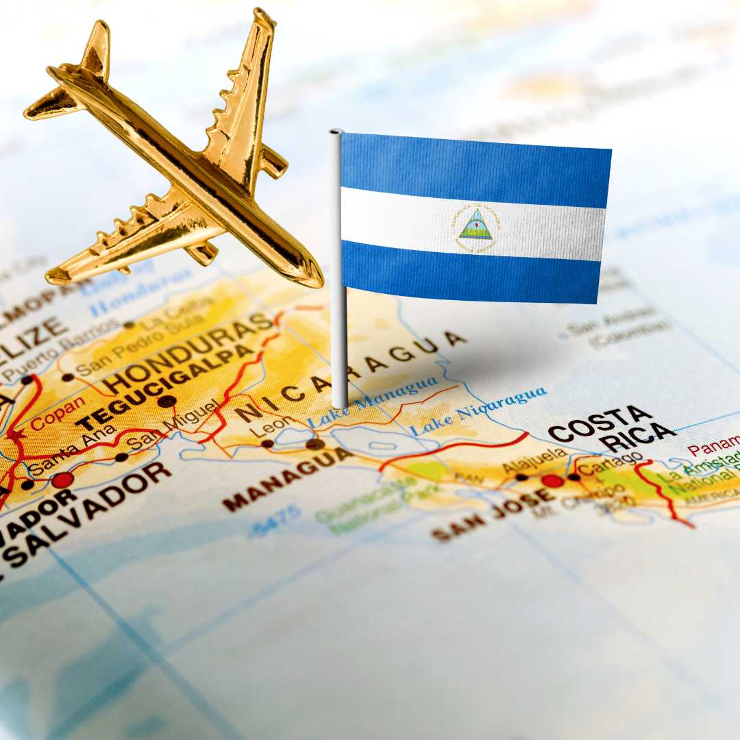 Map and Flag Nicaragua
