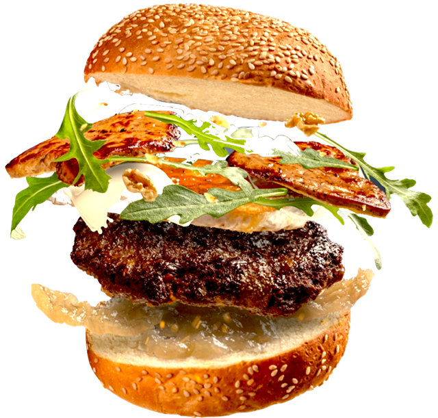 hamburger grande con fegato d'oca