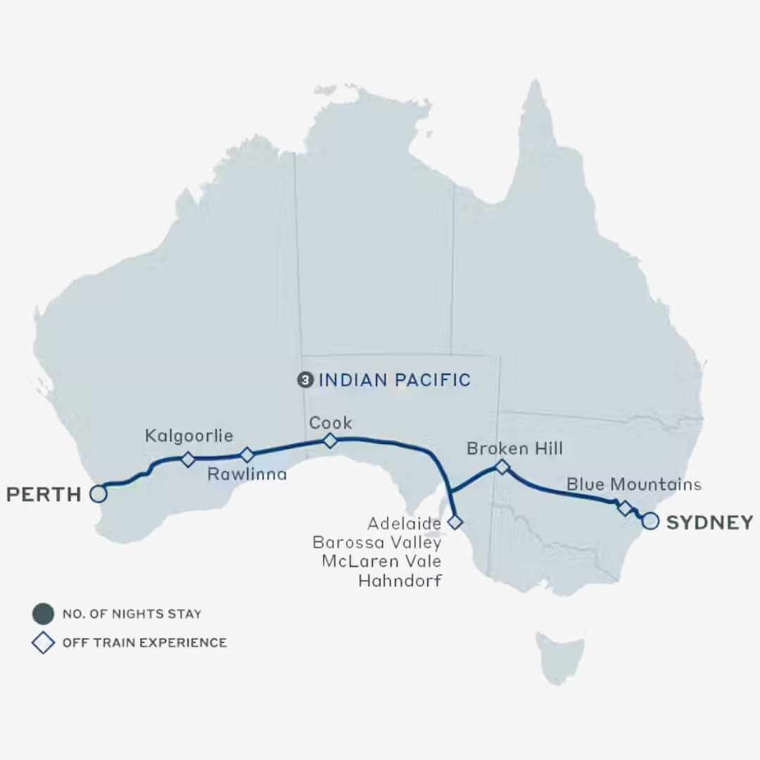 Indian-Pacific Train itinerary