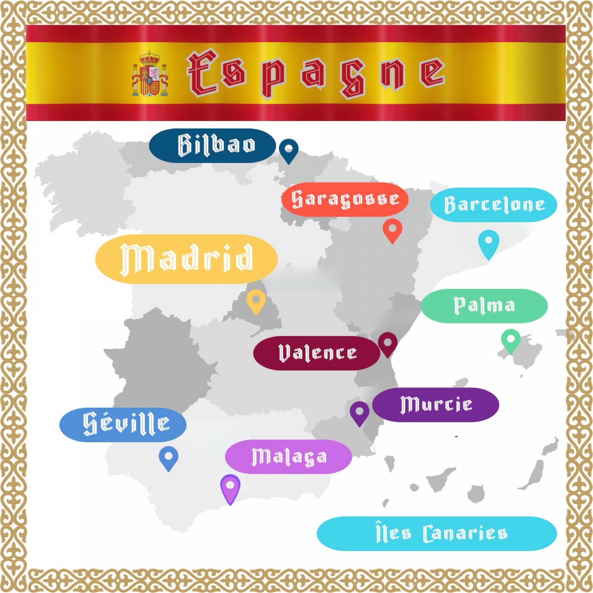 Carte de l'Espagne, partie 1