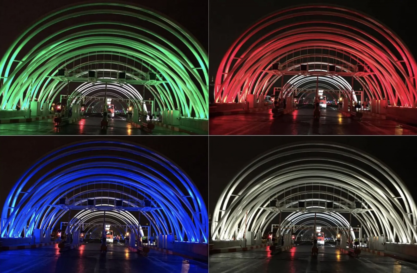 Ingresso al neon del tunnel di Marmaray