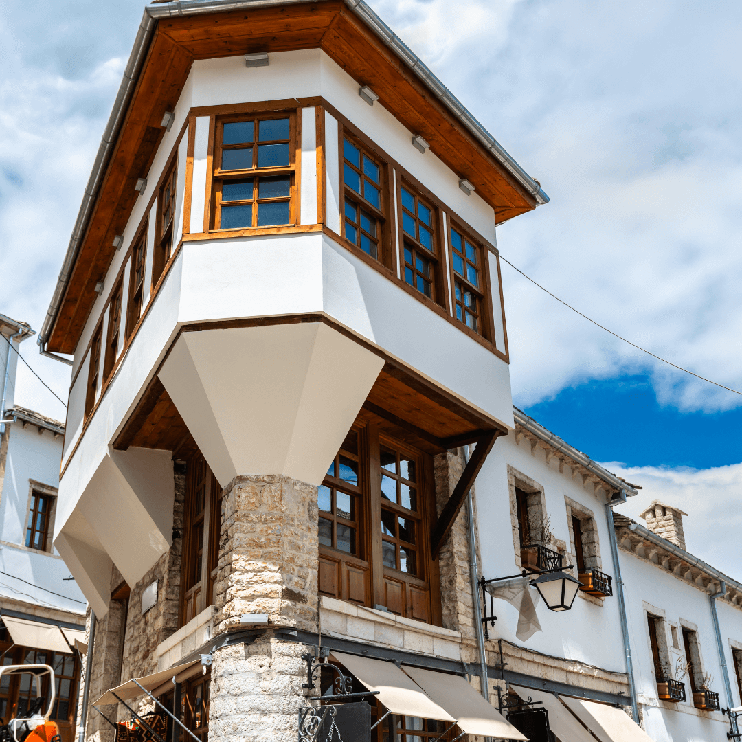 Traditionelle Häuser in Gjirokaster, Albanien