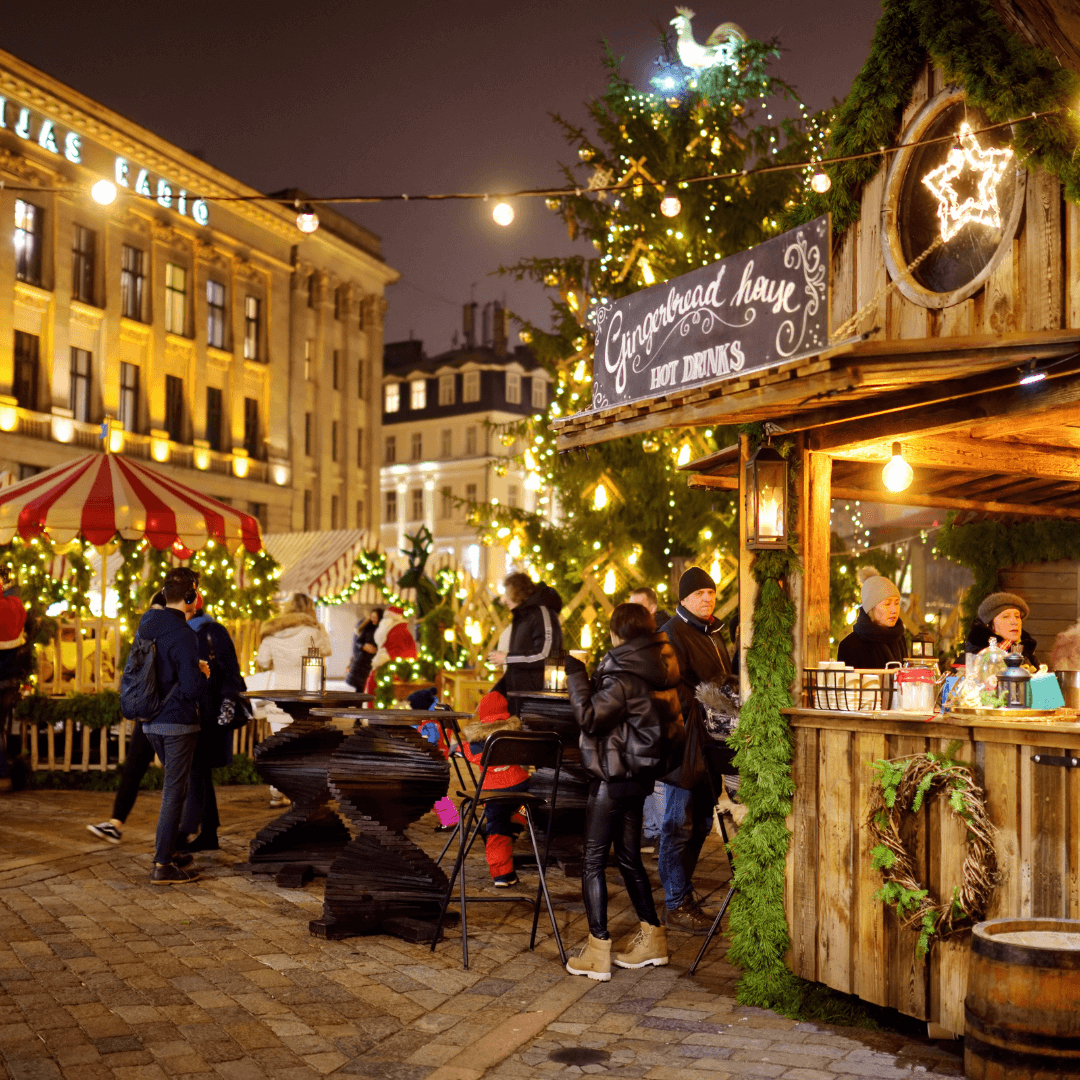 Mercado de Navidad en Riga, Letonia