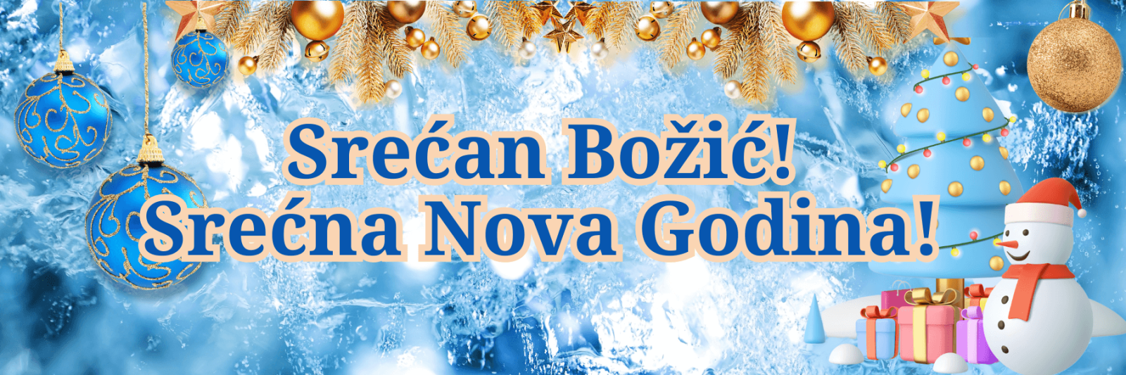Frohe Weihnachten und ein glückliches Neues Jahr! auf Montenegrinisch
