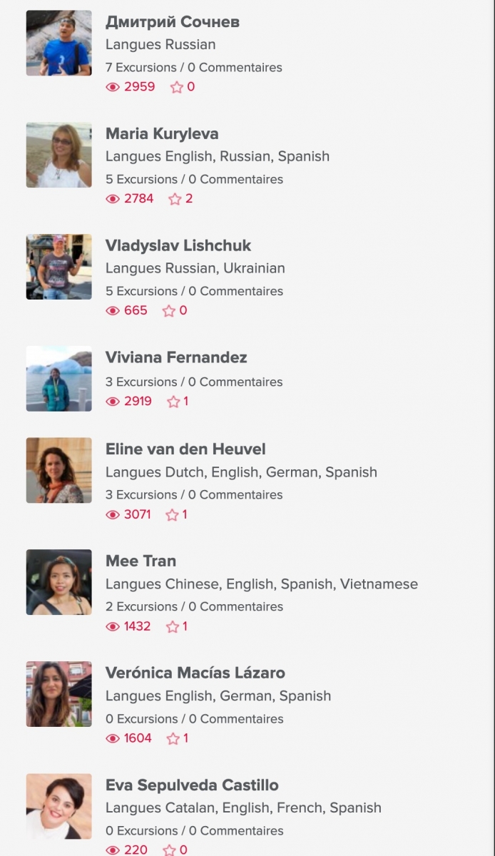 Liste des guides-conférenciers locaux à Valence sur la plateforme en ligne PRIVATE GUIDE WORLD sur www.pg.world/fre, page 2