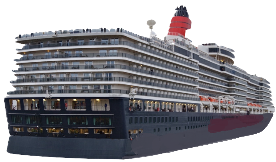 Классический роскошный круизный лайнер Cunard Queen Elizabeth часто посещает порт Гамбурга, Германия.