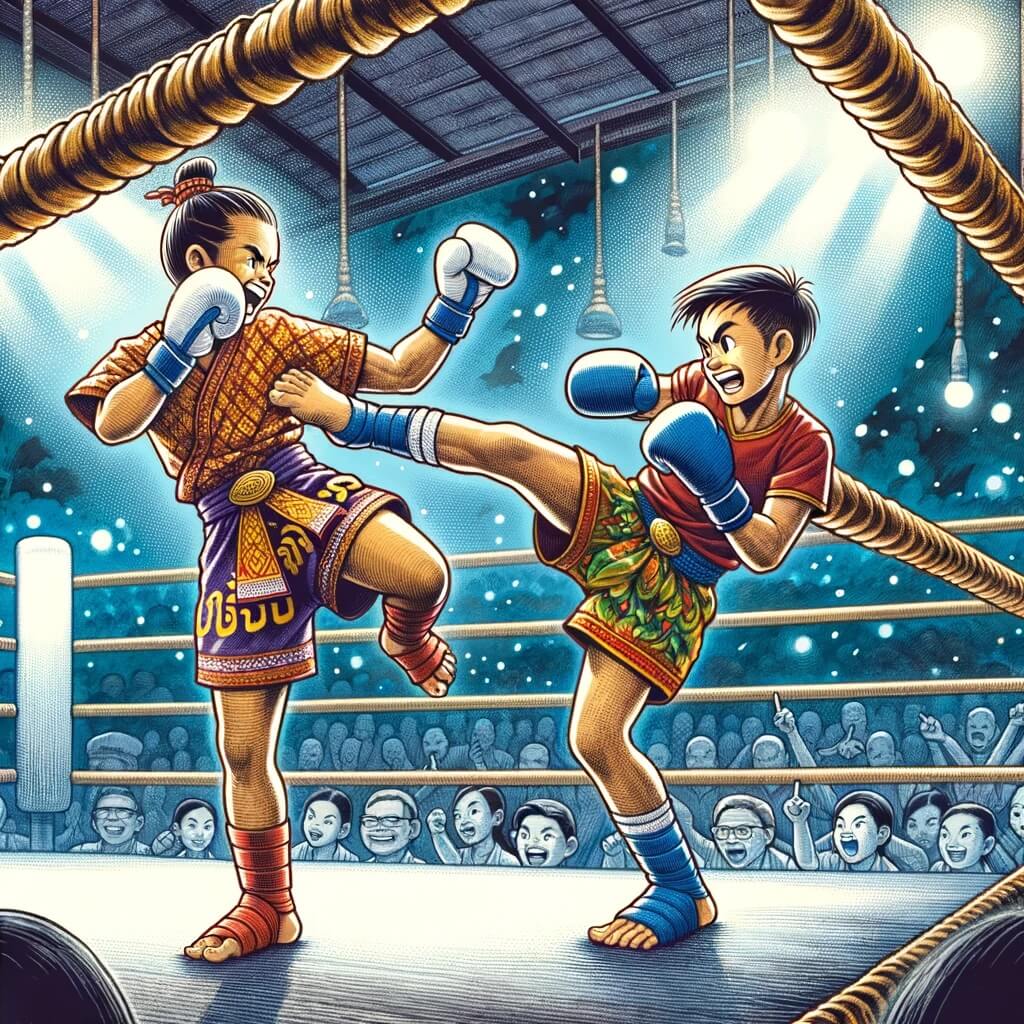 Anche ad alcuni ragazzi tailandesi piace il kick-boxing!