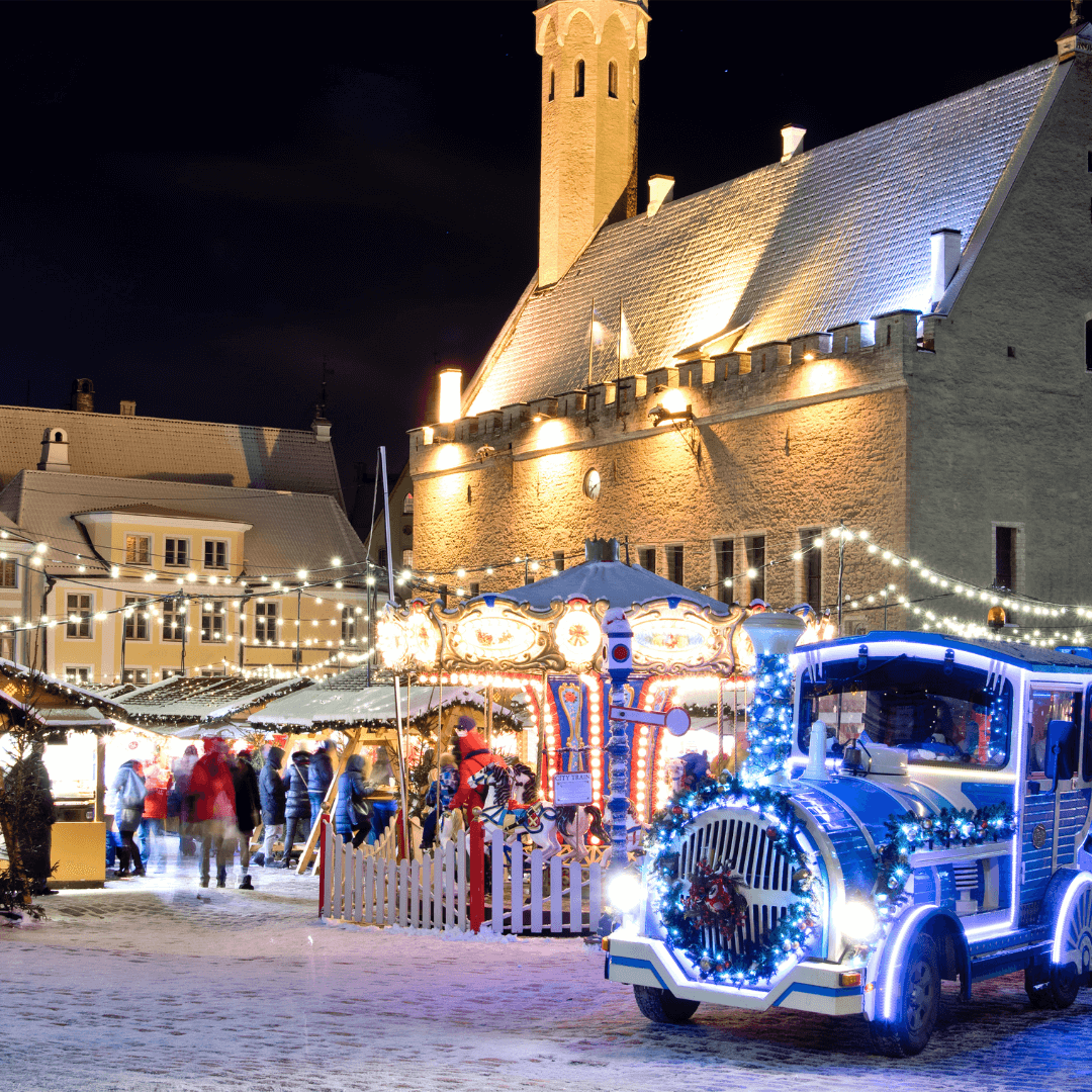 Città di Tallinn. Estonia. Neve sugli alberi in inverno