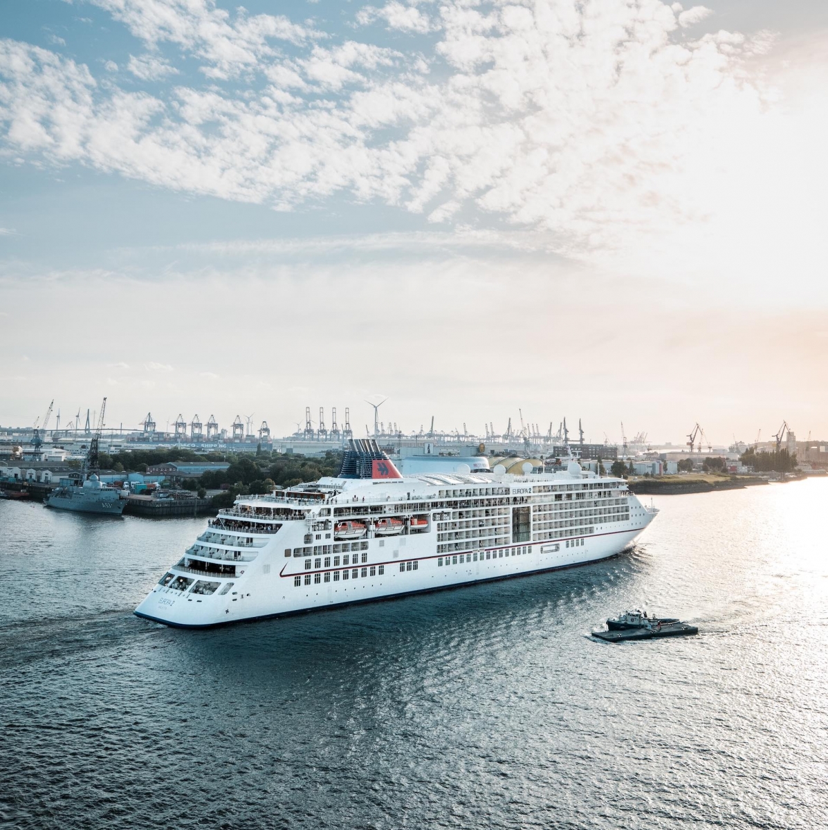 Cruise Liner in Hamburg harbor